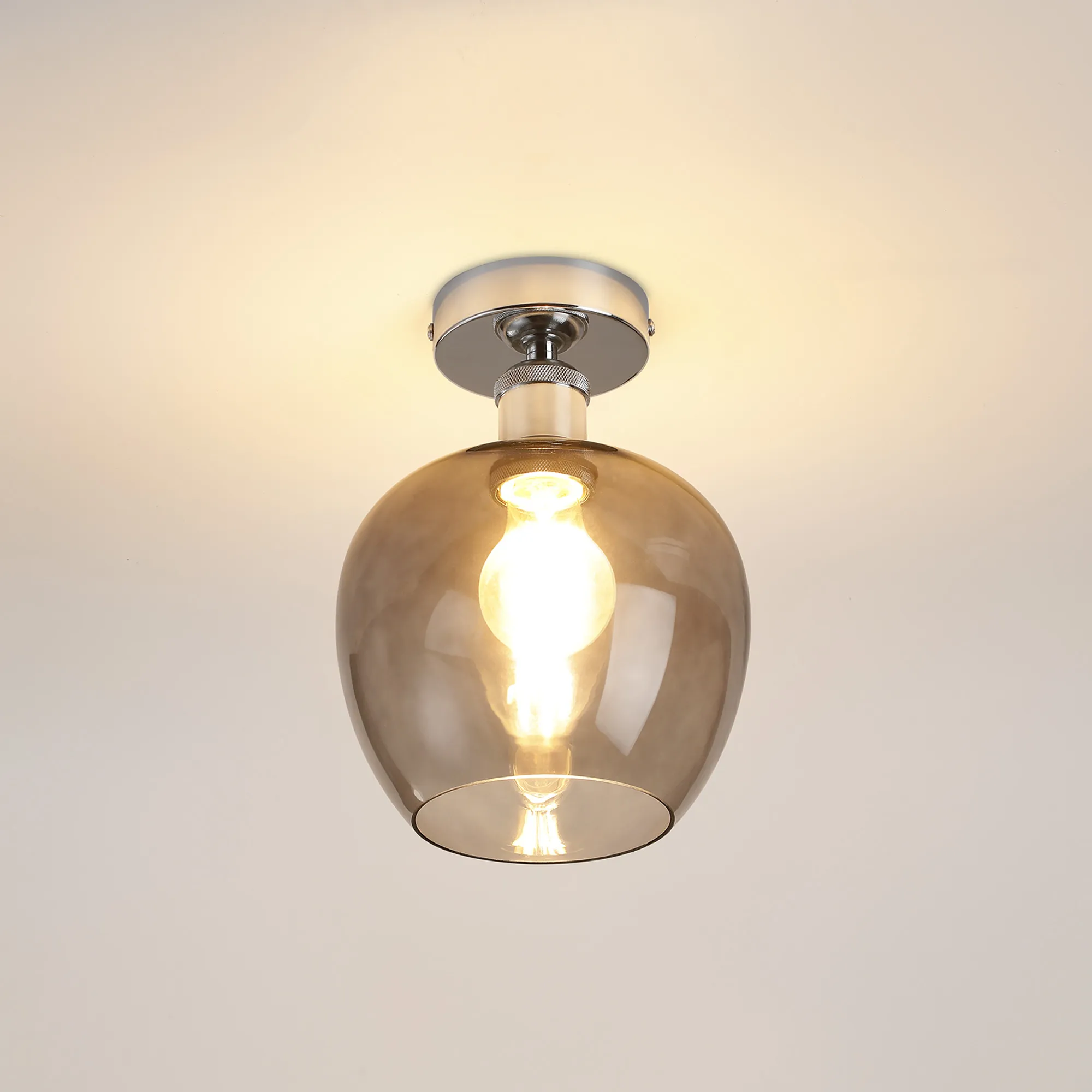 Cawdor Polished Chrome Ceiling Lights Deco Flush Fittings
